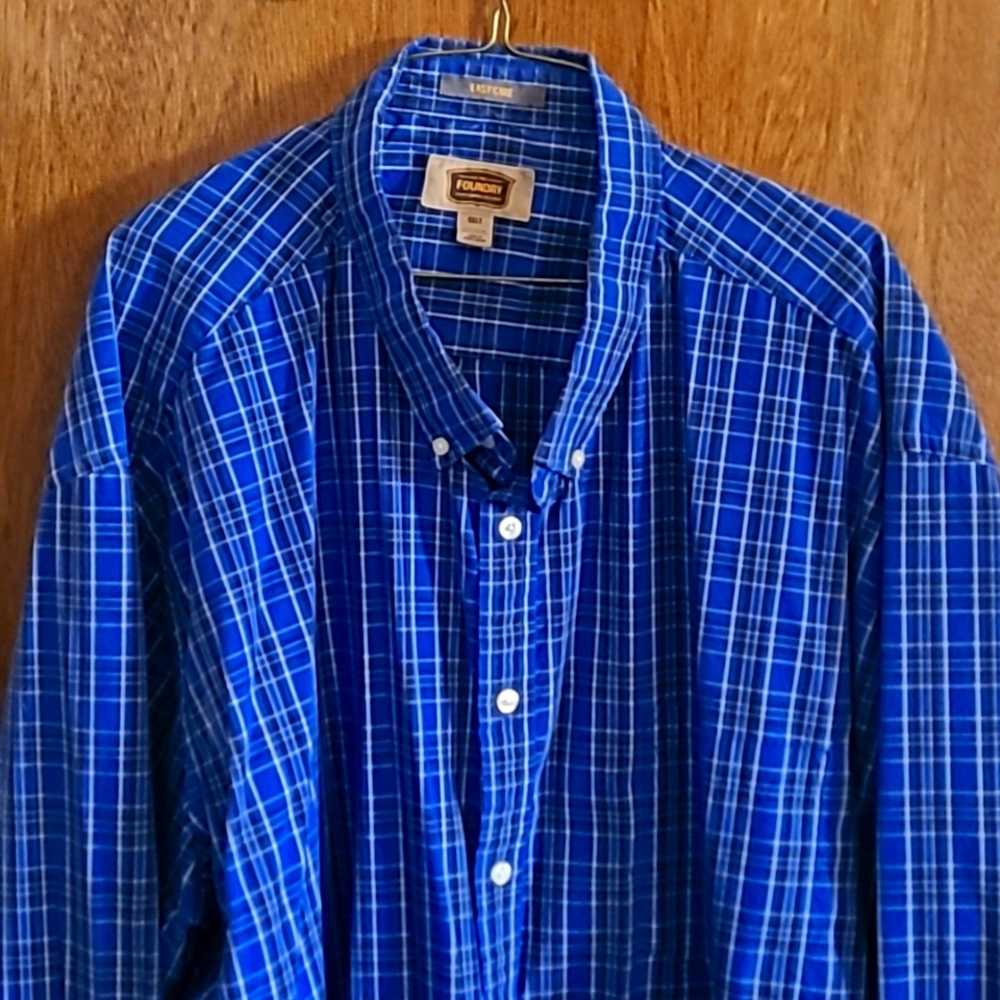 Men's 4XLT Long Sleeve Plaid Button Down